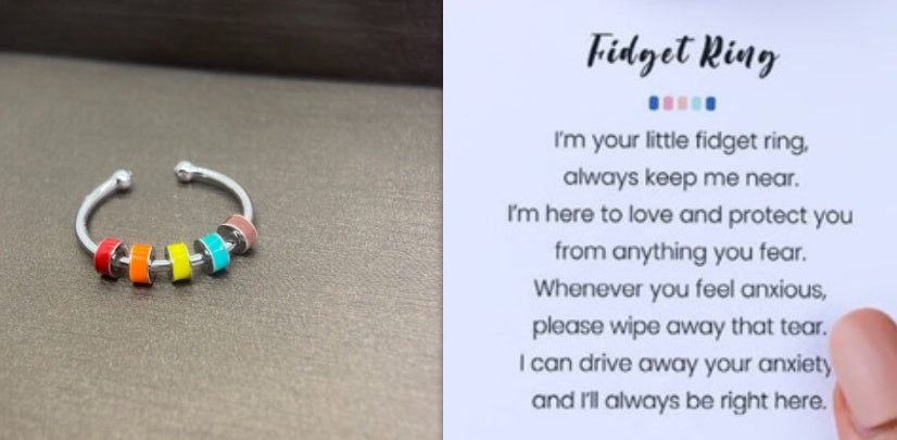 Rotating Enamel Fingertip Stress Relief Ring